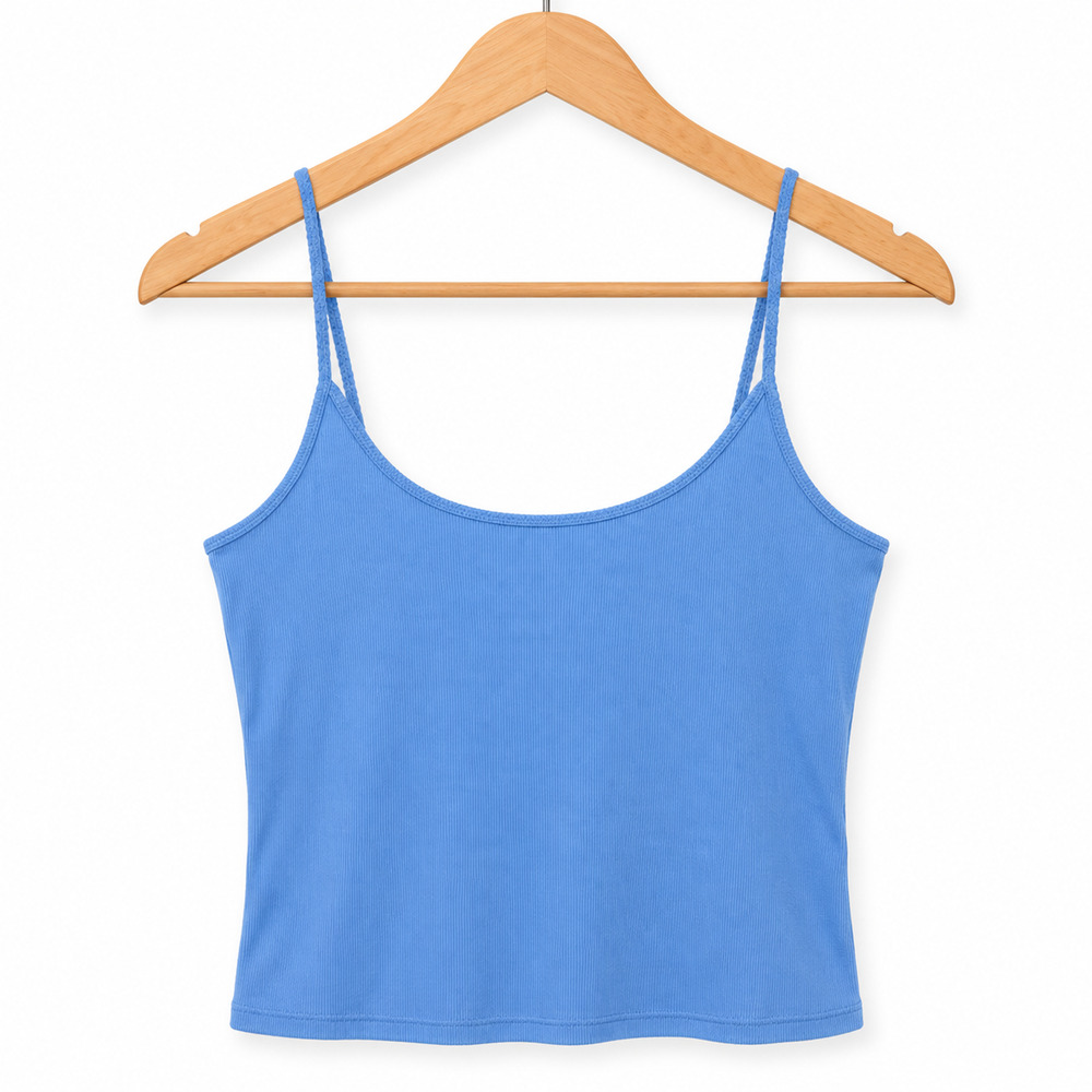 J Crew Ribbed Cami Tank Top Womens 2XL Blue Scoop Neck Adjustable Straps NWT